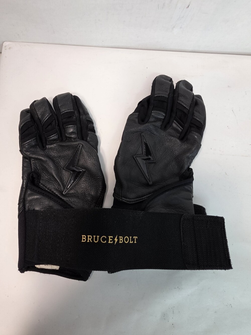 Bruce Bolt Premium Pro Long Cuff Creator Series Batting Glove Sz. (YL)  Black